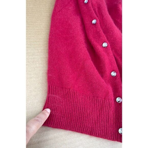 Apt 9 Cardigan women’s size medium red long sleeve rabbit hair sweater - Picture 11 of 11